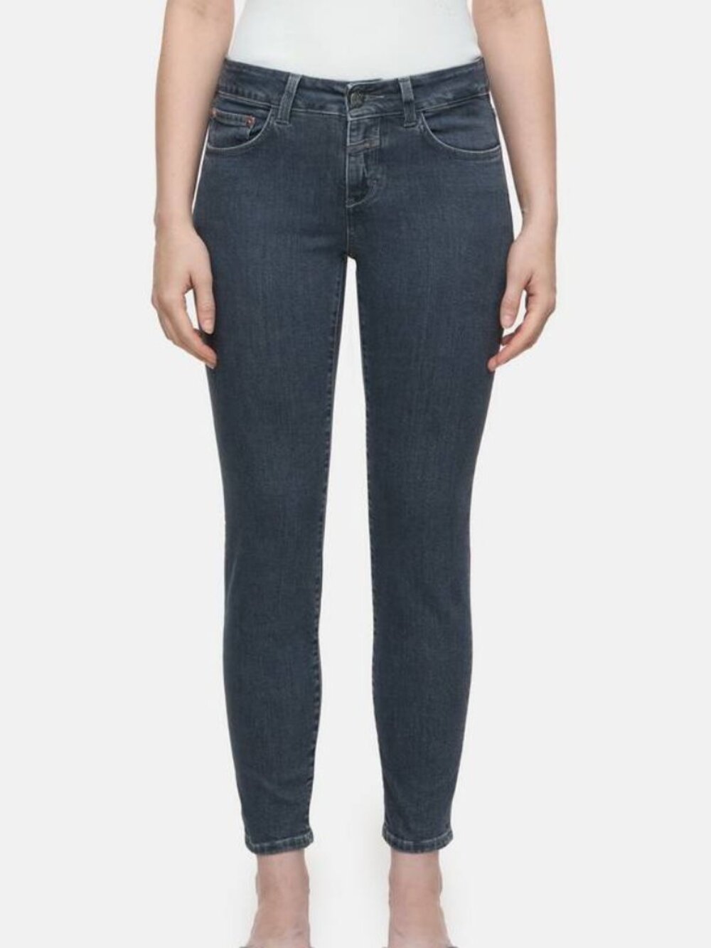 NEW CLOSED Womens Jean Rain Gray Size 29 Baker Skinny Slight Distress Mid Rise
